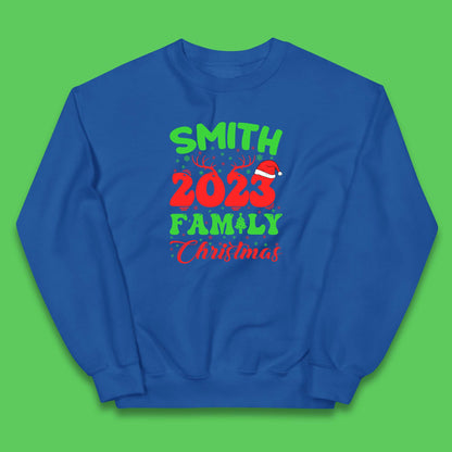 Personalised 2023 Family Christmas Your Name Xmas Matching Family Costume Kids Jumper