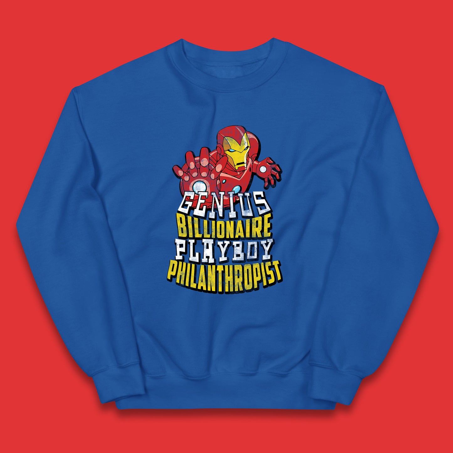 Tony Stark Quote Genius Billionaire Playboy Philanthropist Marvel Avenger Iron Man Superhero Movie Character Kids Jumper