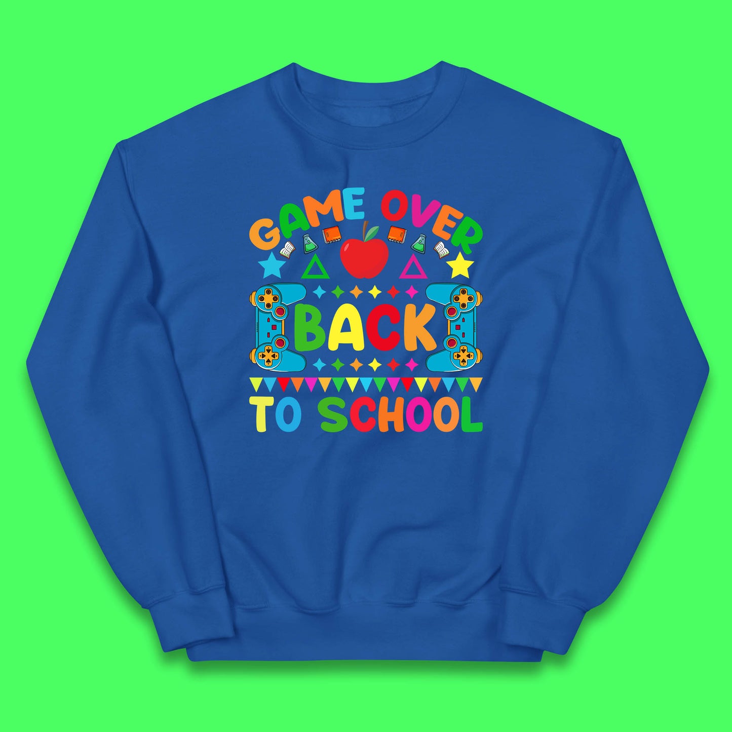 Game Over Back To School Gaming Lover Kids Gift Colorful Retro Kids Costume Kids Jumper