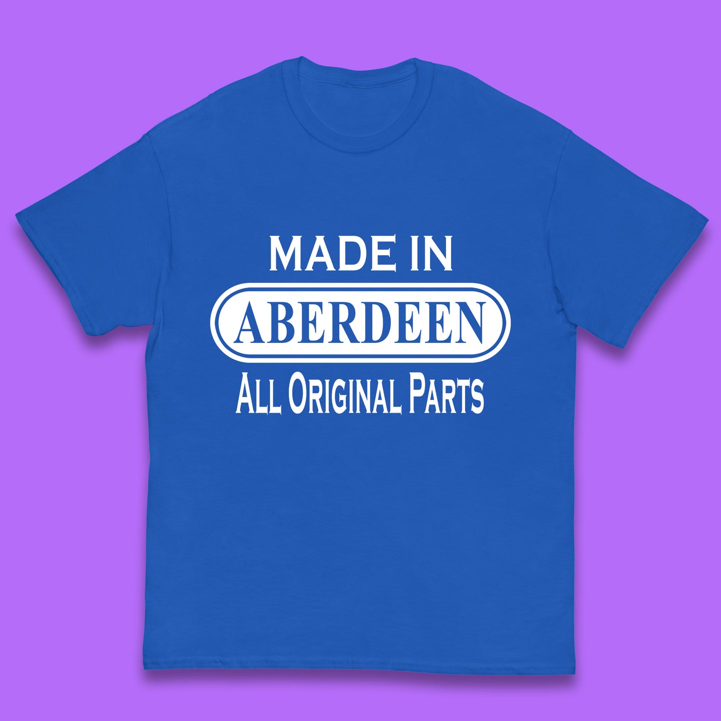 Made In Aberdeen All Original Parts Vintage Retro Birthday City In Scotland Gift Kids T Shirt