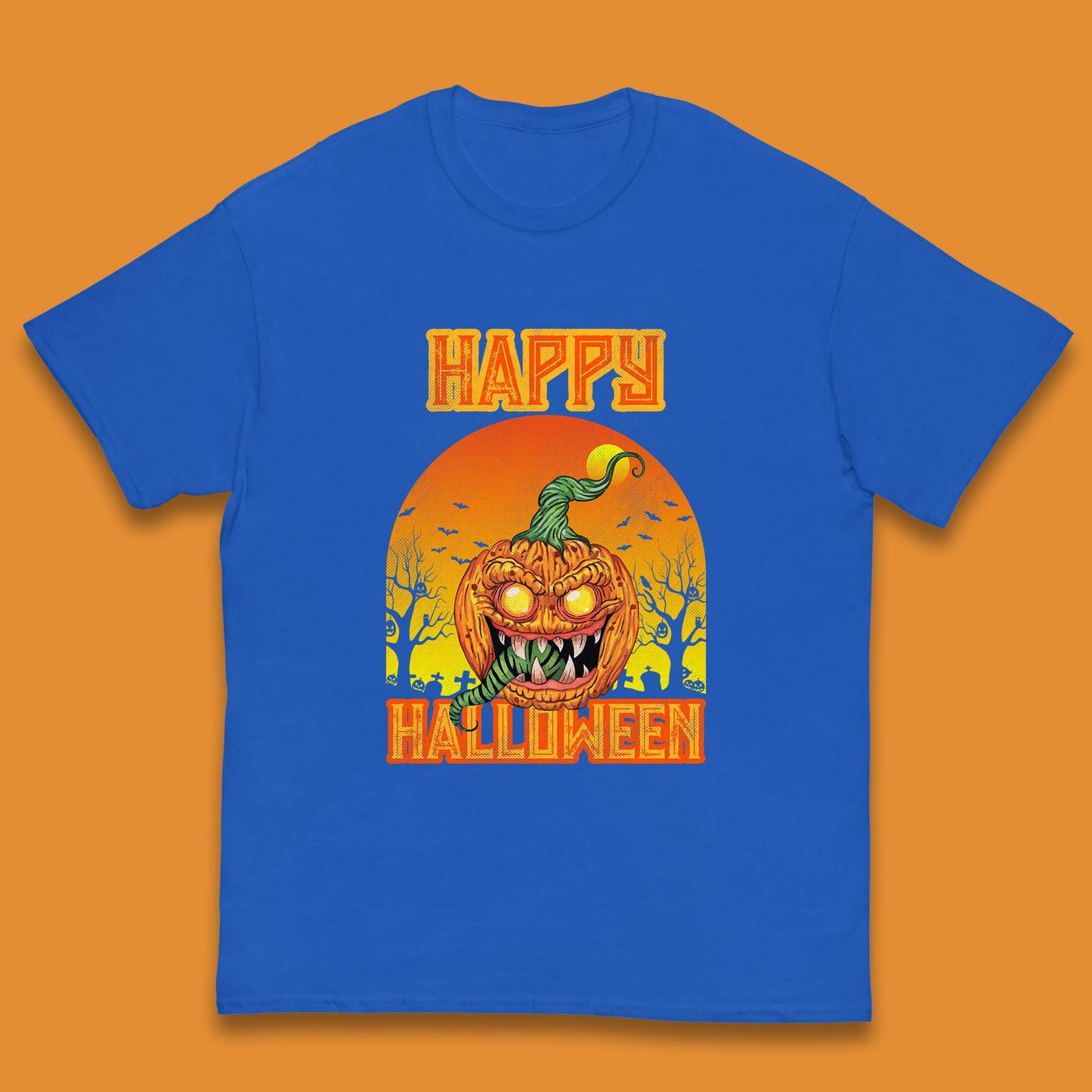 Happy Halloween Zombie Monster Pumpkin Jack-o-lantern Spooky Season Kids T Shirt