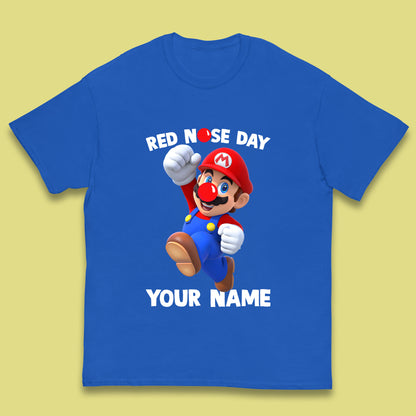 Personalised Super Mario Red Nose Day Kids T-Shirt