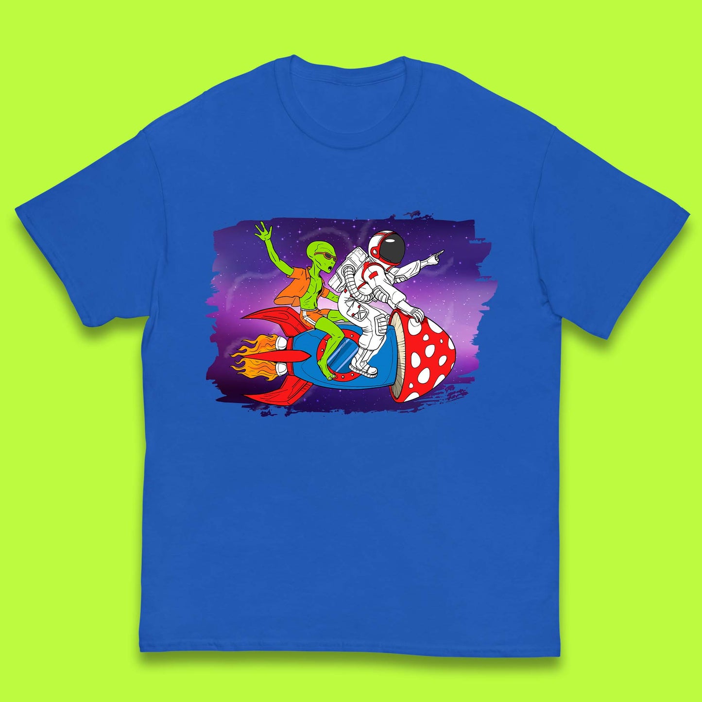 Alien & Astronaut Rocket Ship Kids T-Shirt