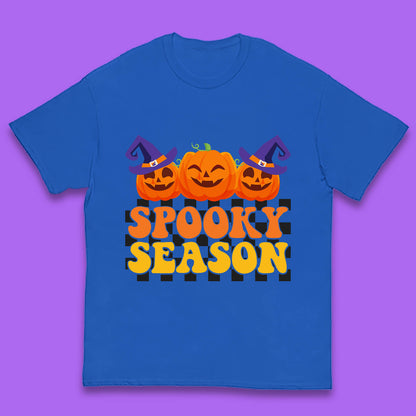 Spooky Season Halloween Jack-O-Lantern Pumpkins Spooky Vibes Kids T Shirt