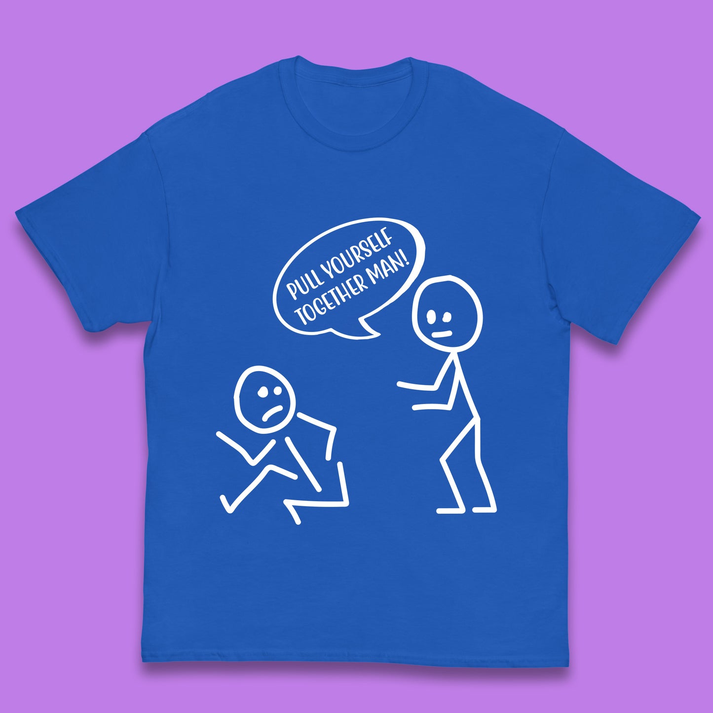 Pull Yourself Together Man! Novelty Sarcastic Funny Stick Figure Kids T Shirt