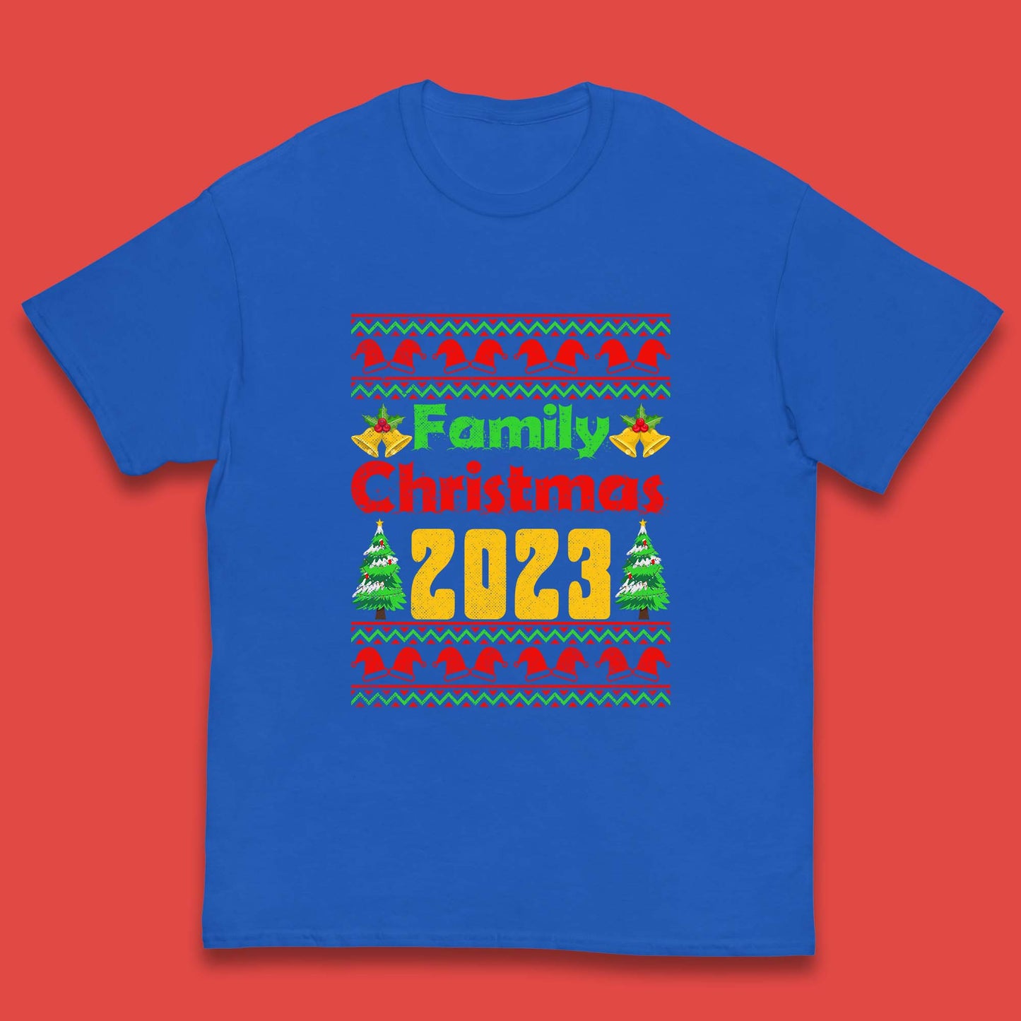Family Christmas 2023 Holiday Winter Festive Christmas Trees Xmas Season Kids T Shirt