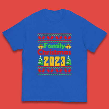 Family Christmas 2023 Holiday Winter Festive Christmas Trees Xmas Season Kids T Shirt