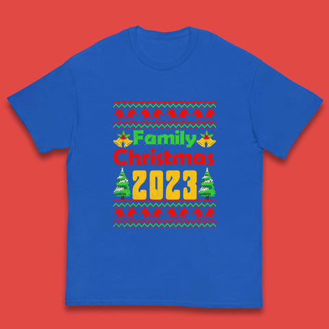 Family Christmas 2023 Holiday Winter Festive Christmas Trees Xmas Season Kids T Shirt