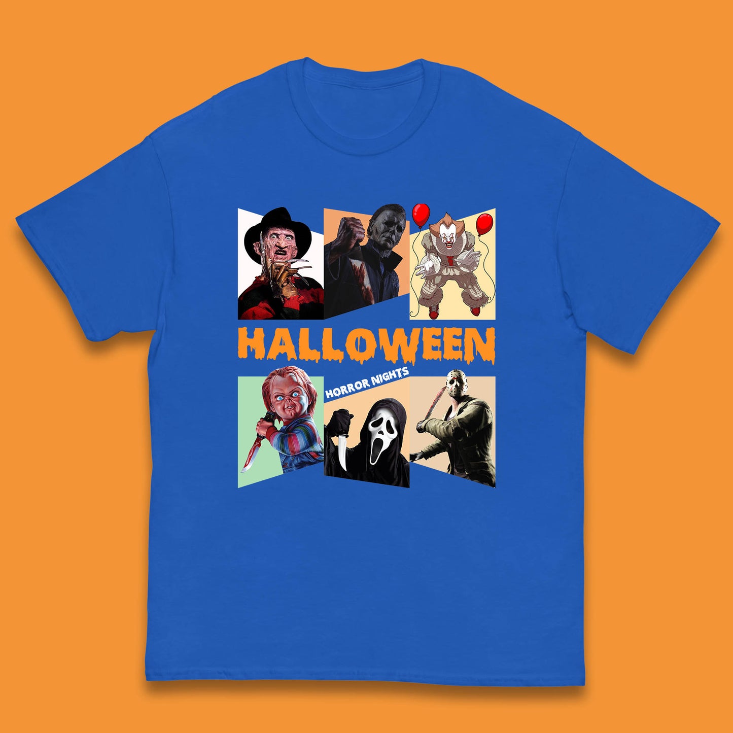 Halloween Horror Nights Horror Movie Characters Halloween Villians Serial Killers Kids T Shirt