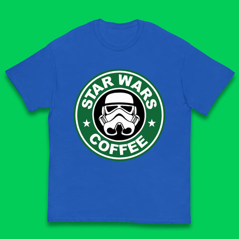 Star Wars Coffee Stormtrooper Sci-fi Action Adventure Movie Character Starbucks Coffee Spoof Star Wars 46th Anniversary Kids T Shirt