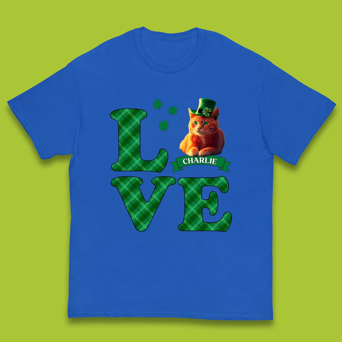 Personalised Love St. Patrick's Cat Kids T-Shirt
