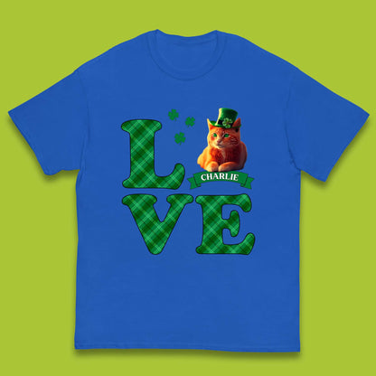 Personalised Love St. Patrick's Cat Kids T-Shirt