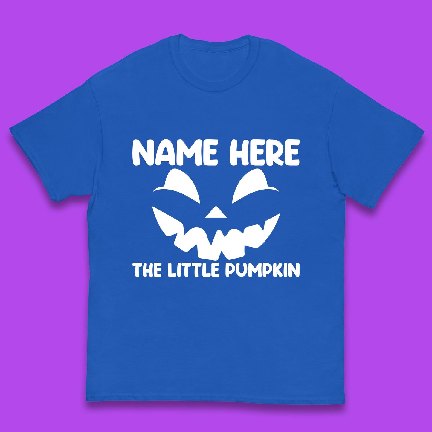 Personalised Your Name Here The Little Pumpkin Jack O Lantern Scary Spooky Face Kids T Shirt