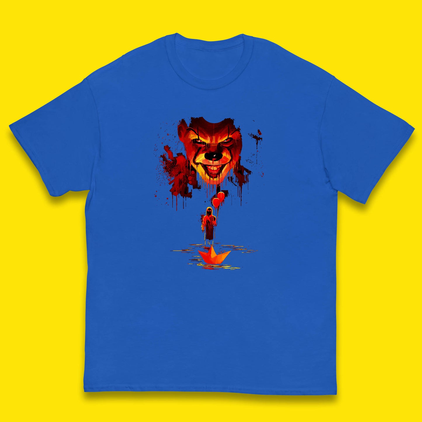 IT Clown Pennywise Halloween Horror Movie Character Serial Killer Clown Costume Kids T Shirt