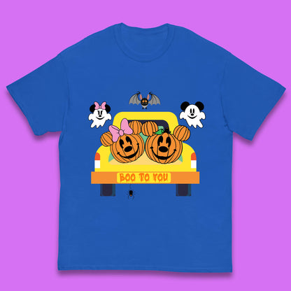 Disney Halloween Mickey Minnie Mouse Pumpkin Ghost Boo To You Horror Scary Disney Trip Kids T Shirt