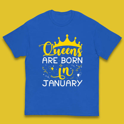 Queens Are Born In January Kids T-Shirt