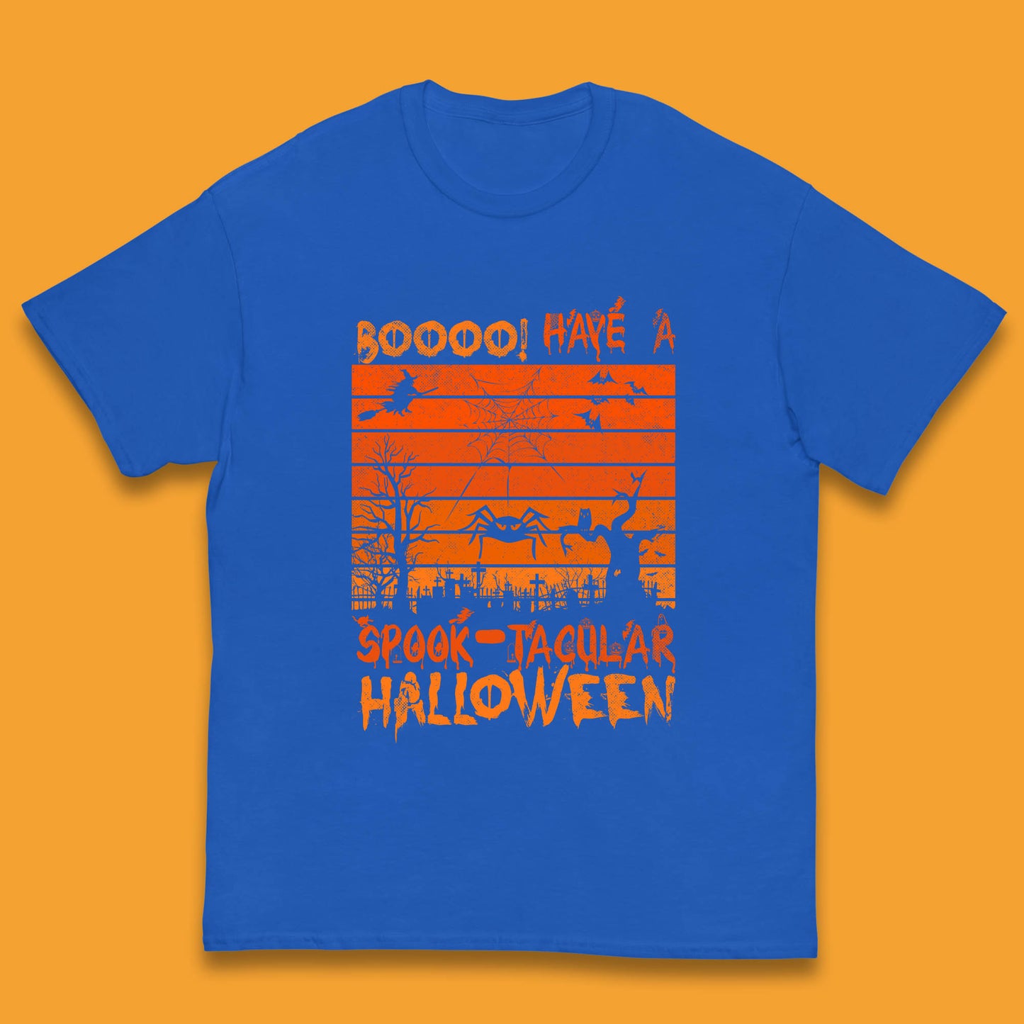 Booo Have A Spook Tacular Halloween Graveyards With Dead Tree Horror Scary Kids T Shirt