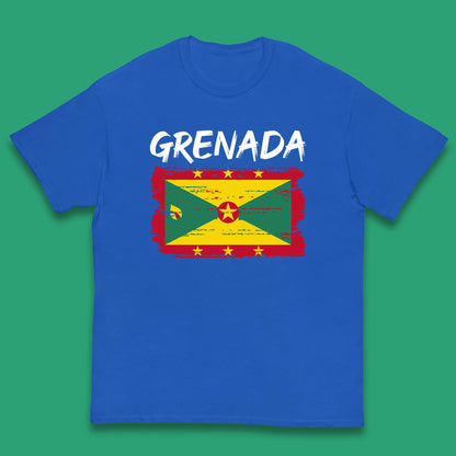Grenada Flag Distressed Grenadian Heritage Country In The Caribbean Kids T Shirt
