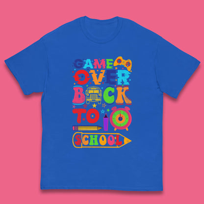 Game Over Back To School Gaming Lover Colorful School Costume Gift Kids T Shirt