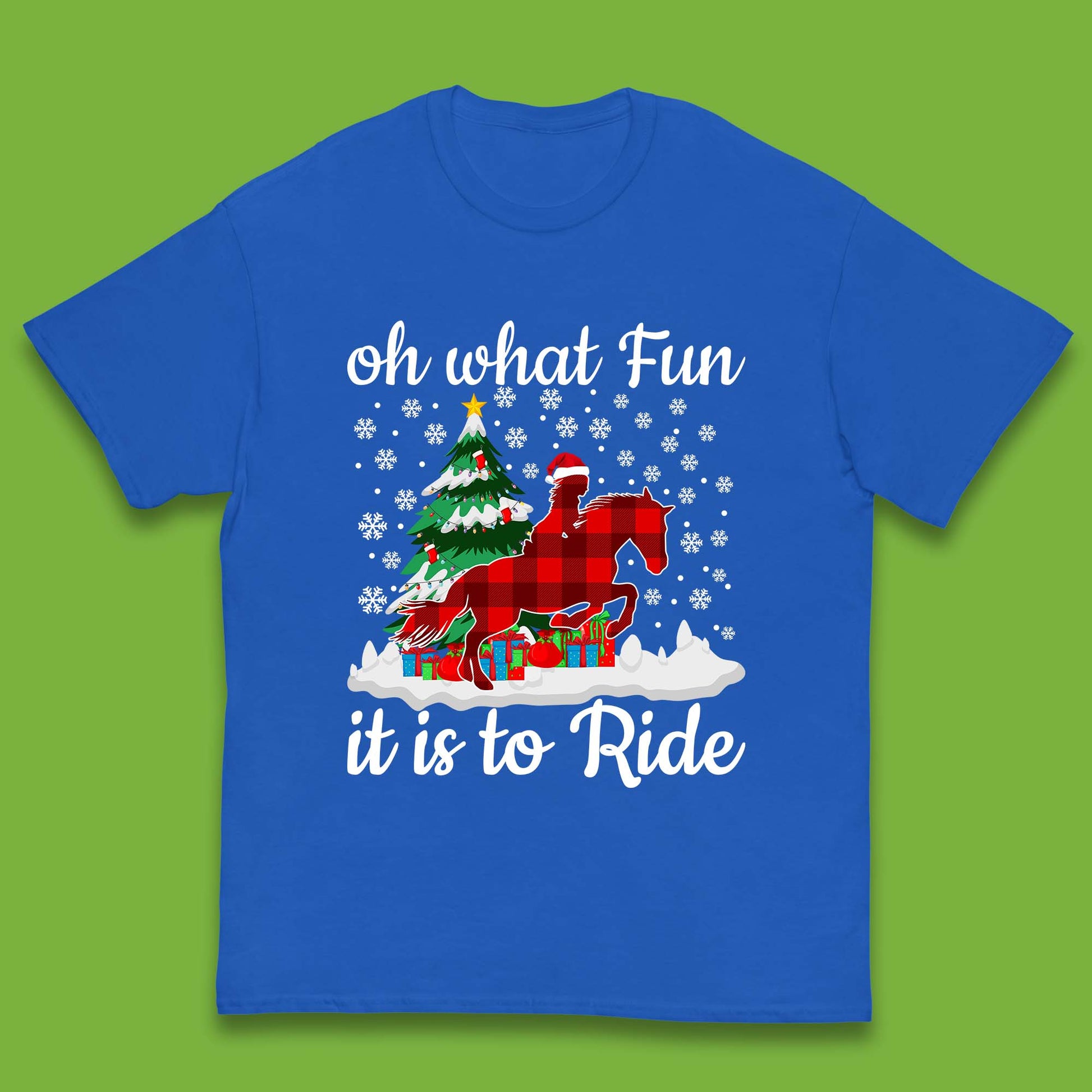 horse riding christmas kids t shirt