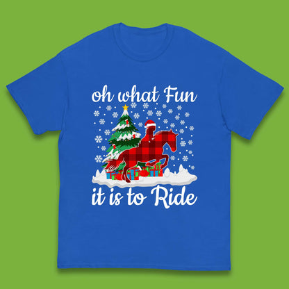 horse riding christmas kids t shirt