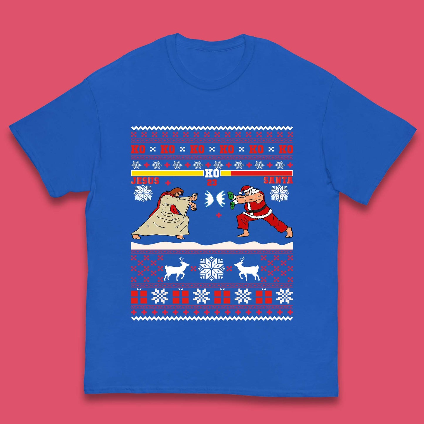 Jesus Vs Santa KO Christmas Kids T-Shirt