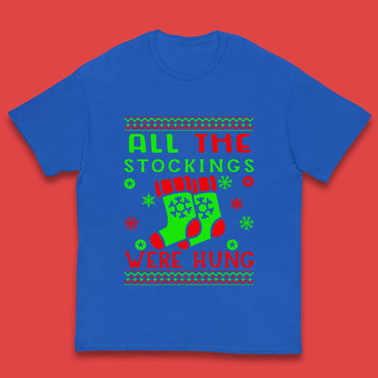 christmas socks all the stocking were hung t shirt