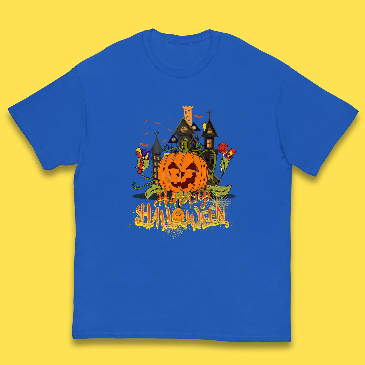 Happy Halloween Spooky Haunted House Halloween Pumpkin Horror Scary Jack-o-lantern Kids T Shirt