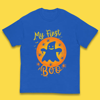 My First Boo Halloween Funny Boo Ghost Horror Scary Creepy Season Kids T Shirt