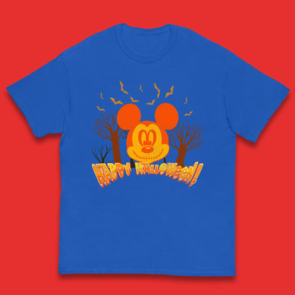 Happy Halloween Mickey Mouse Horror Scary Spooky Jack Face Halloween Disney Trip Kids T Shirt