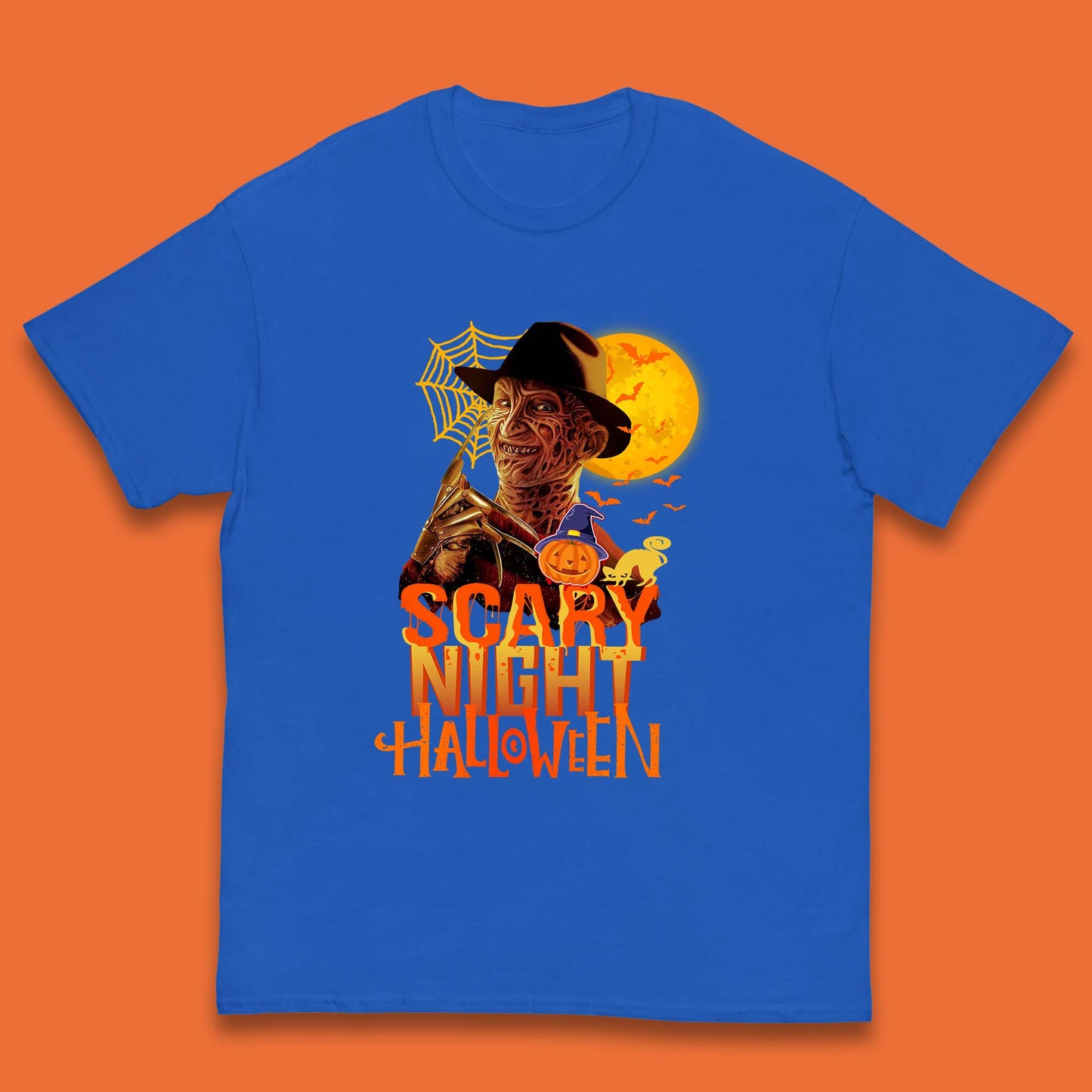 Scary Night Halloween Freddy Krueger Horror Movie Character Spooky Season Kids T Shirt