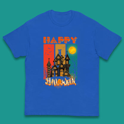 Happy Halloween Vintage Style Horror Scary Haunted House Kids T Shirt