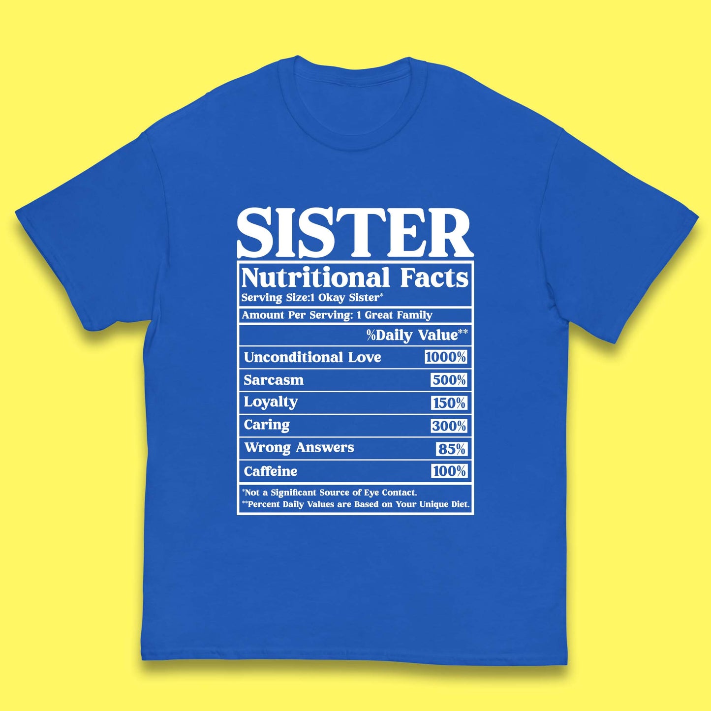 Sister Nutrition Facts Kids T-Shirt