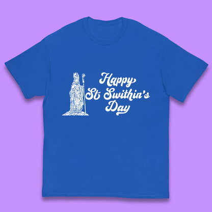 Happy St. Swithin's Day Swithun Weather Folklore Saint Swithun's Day Kids T Shirt