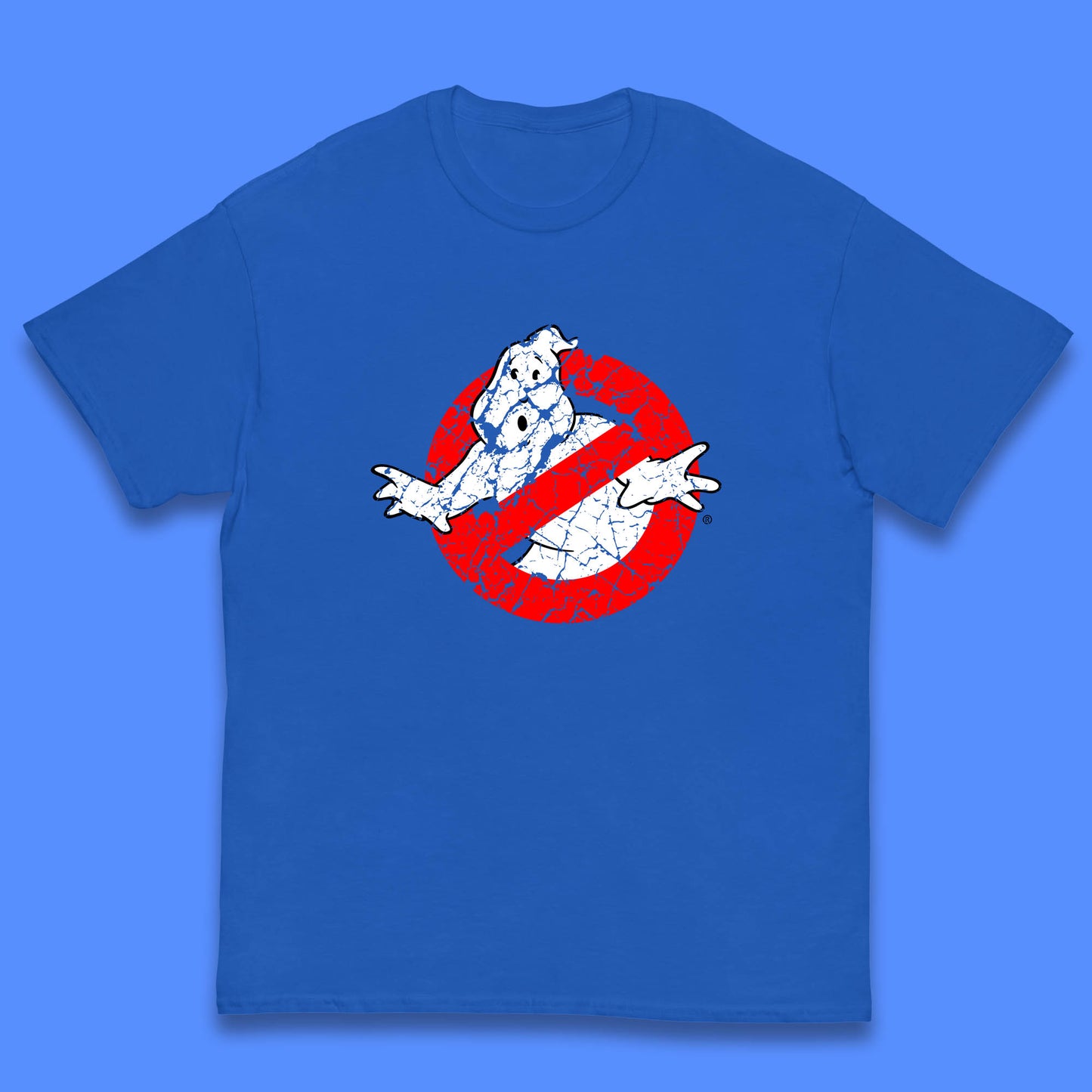 Distressed The Real Ghostbusters No Ghost Symbol Retro Halloween Movie Costume Kids T Shirt