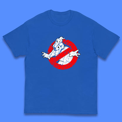 Distressed The Real Ghostbusters No Ghost Symbol Retro Halloween Movie Costume Kids T Shirt