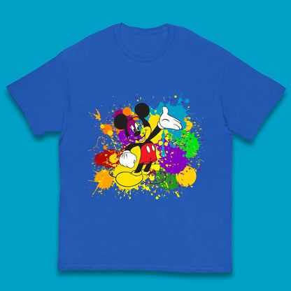 Abstract Paint Splashing On Disney Mickey Mouse Disneyland Trip Kids T Shirt