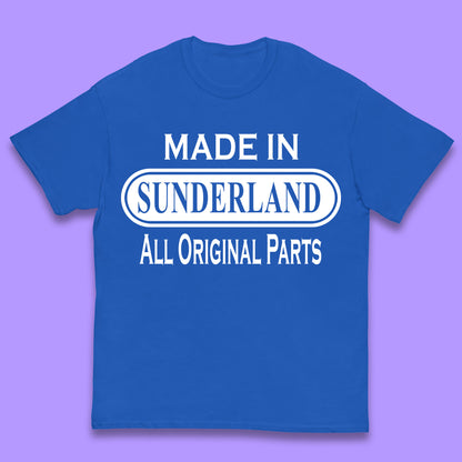 Made In Sunderland All Original Parts Vintage Retro Birthday Port City In Tyne And Wear, England Gift Kids T Shirt