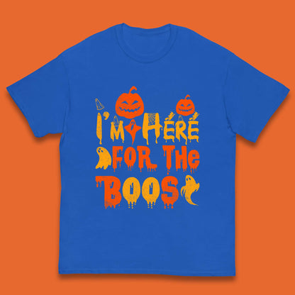 I'm Here For The Boos Halloween Pumpkin Ghost Horror Scary Kids T Shirt