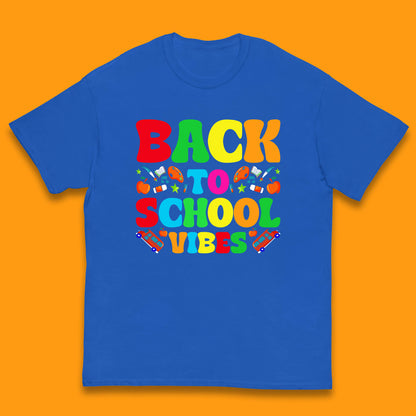 Back To School Vibes Happy First Day Of School Retro School Life Kids T Shirt