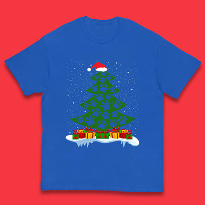 christmas tree with paw prints of dogs t shirt