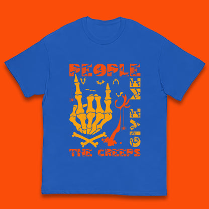 People Give Me The Creep Skeleton Hand Halloween Spooky Creepy Season Kids T Shirt