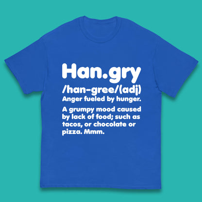 Hangry Definition Anger Fuled By Hunger Funny Kitchen Quote Kids T Shirt