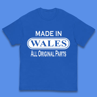 Made In Wales All Original Parts Vintage Retro Birthday Country In United Kingdom UK Constituent Country Gift Kids T Shirt