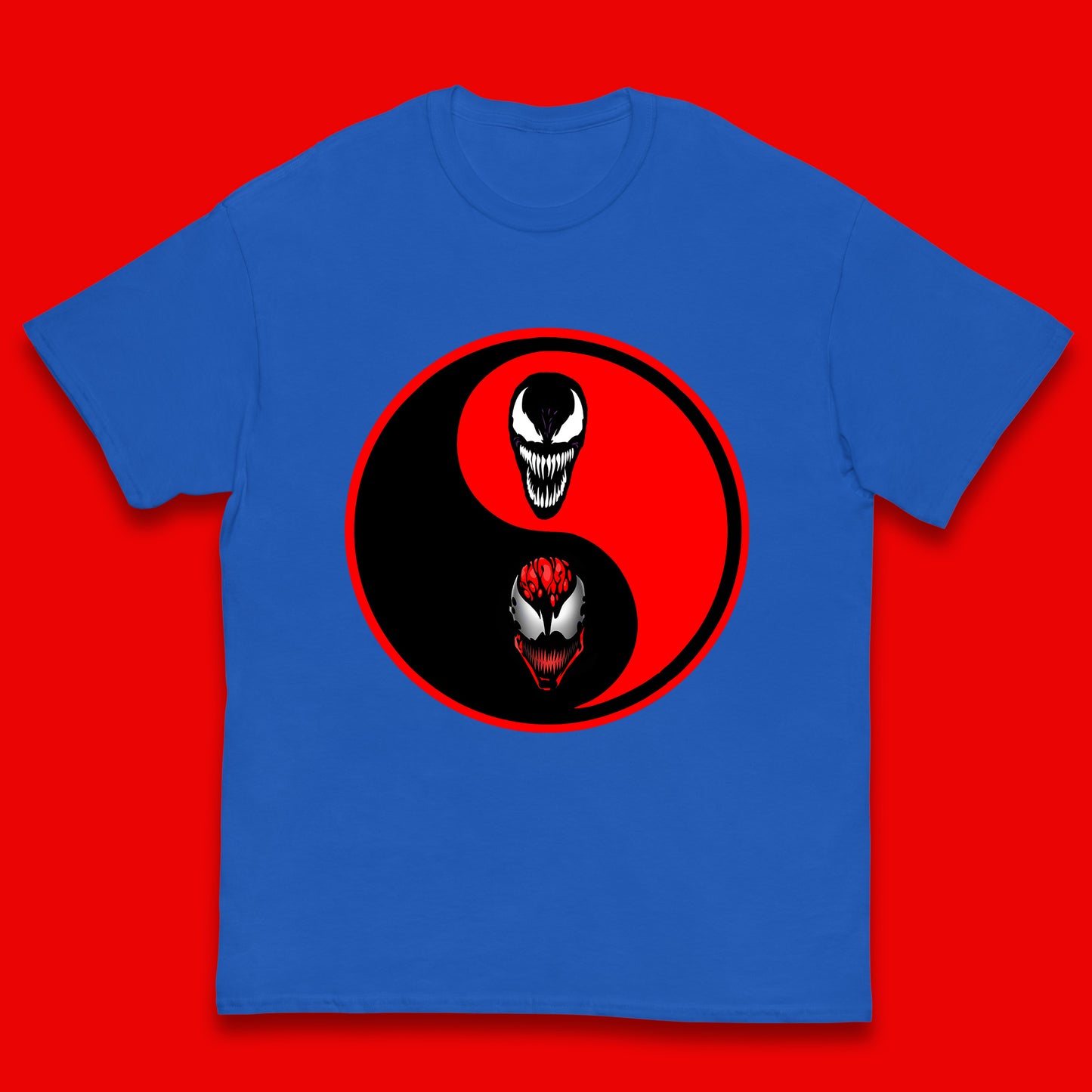 Marvel Comics Carnage And Venom Fictional Movie Character Anime Yin Yang Spoof Kids T Shirt
