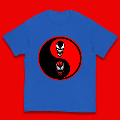 Marvel Comics Carnage And Venom Fictional Movie Character Anime Yin Yang Spoof Kids T Shirt
