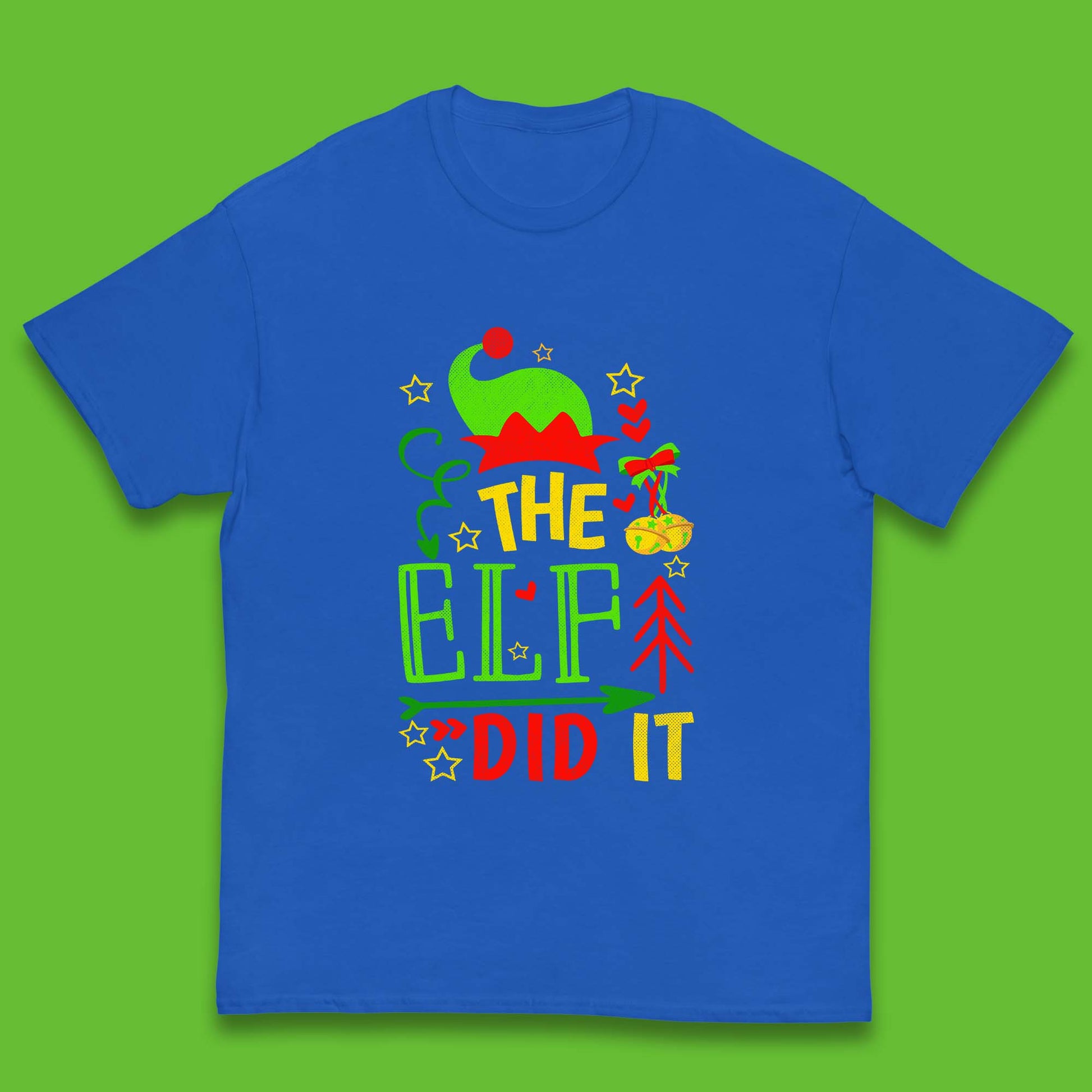christmas the elf did it funny t shirt
