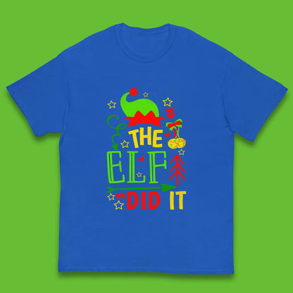 christmas the elf did it funny t shirt