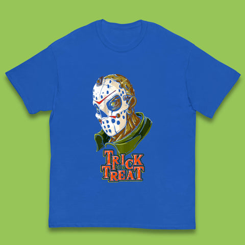 Halloween Trick Or Treat Jason Voorhees Face Mask Horror Movie Character Kids T Shirt