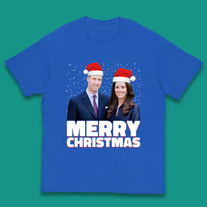Prince William & Kate Merry Christmas Kids T-Shirt